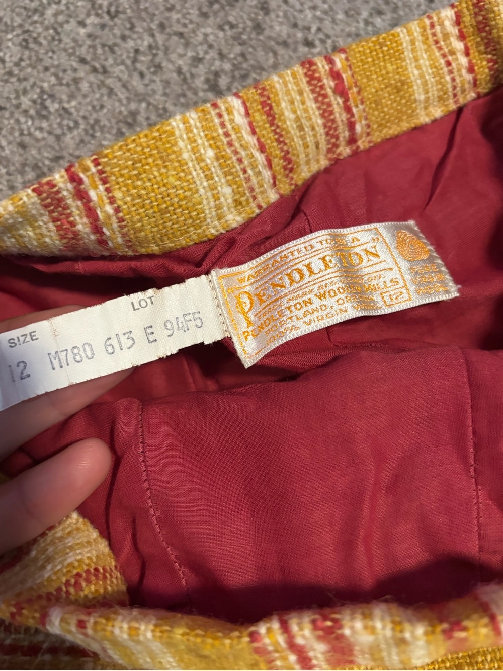 Vintage Pendleton Mustard Yellow Striped Wide-Leg Virgin Wool Pants - Picture 2 of 9
